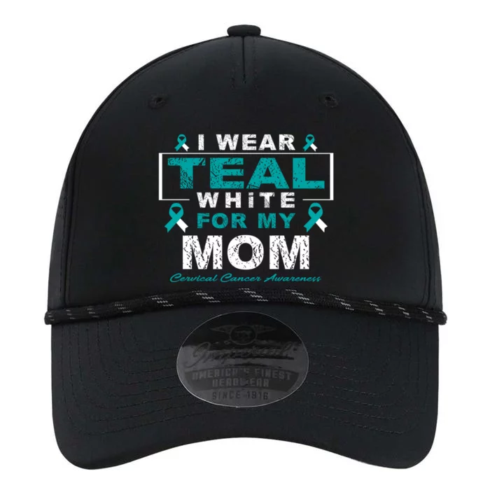 I Wear Teal And White For My Mom Cervical Cancer Awareness Gift Performance The Dyno Cap