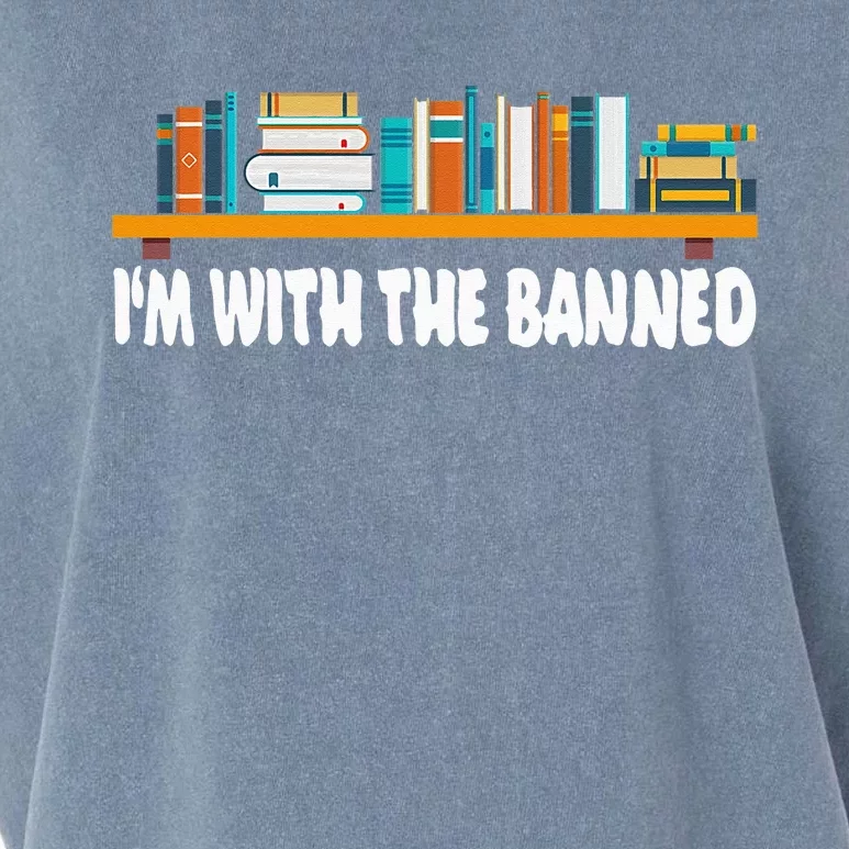 Im With The Banned Librarian Books Bookworm Garment-Dyed Women's Muscle Tee