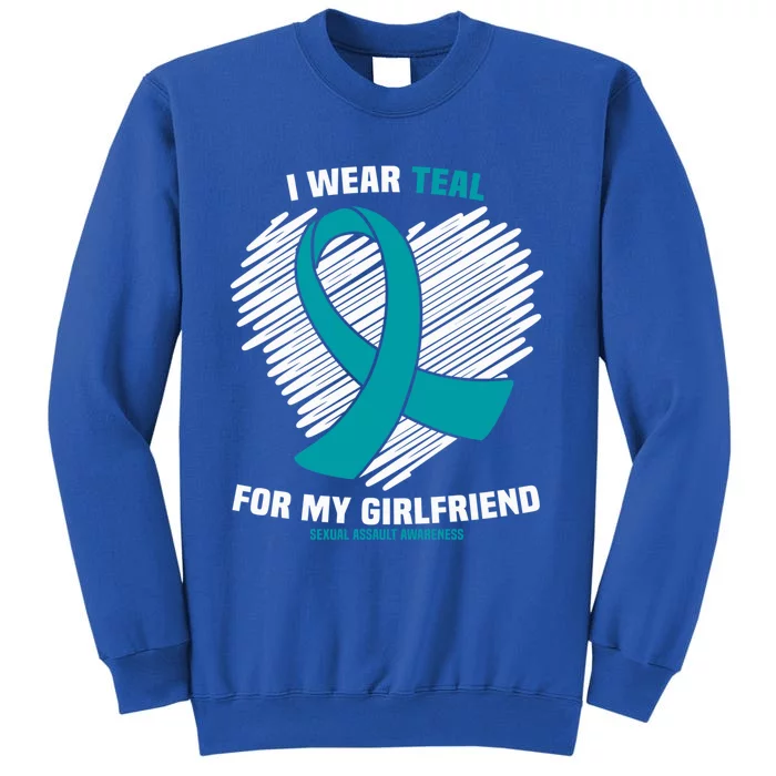 I Wear Teal For My Friend Sexual Assault Awareness Gift Tall Sweatshirt