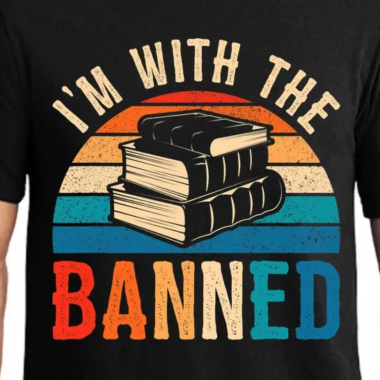 Im With The Banned Books Tee I Read Banned Books Lovers Pajama Set