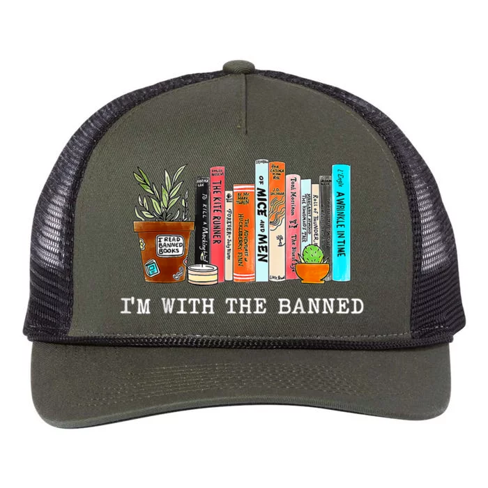 I'm With The Banned Banned Books Reading Books Retro Rope Trucker Hat Cap