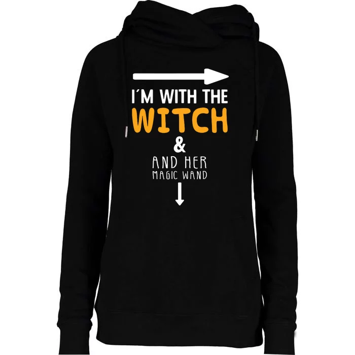 Im With The Witch Couples Costume For Halloween Womens Funnel Neck Pullover Hood