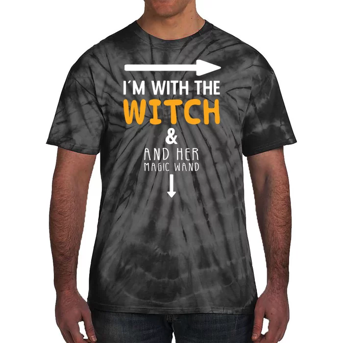 Im With The Witch Couples Costume For Halloween Tie-Dye T-Shirt