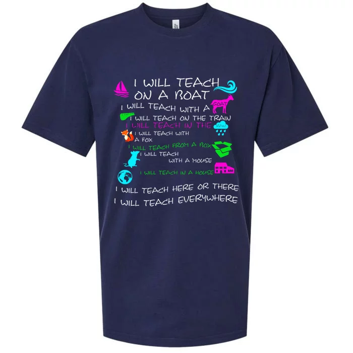 I Will Teach On A Boat A Goat I Will Teach Everywhere For TeacherS Day Gift Sueded Cloud Jersey T-Shirt