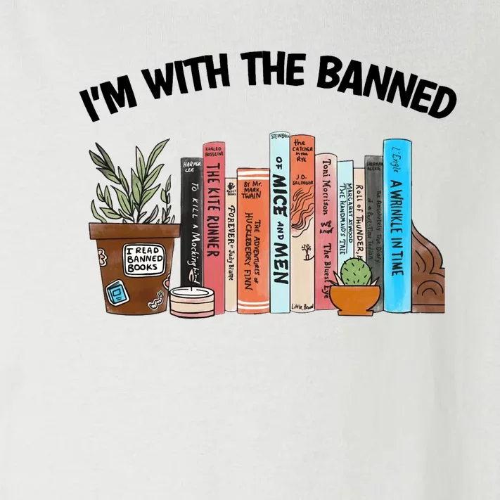 Im With The Banned Funny Book Readers I Read Banned Books Design Toddler Long Sleeve Shirt