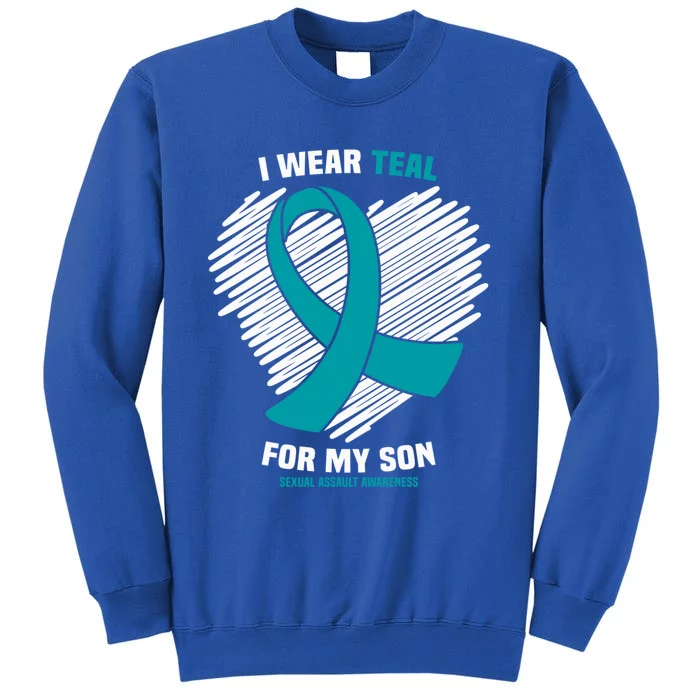 I Wear Teal For My Son Sexual Assault Awareness Gift Tall Sweatshirt