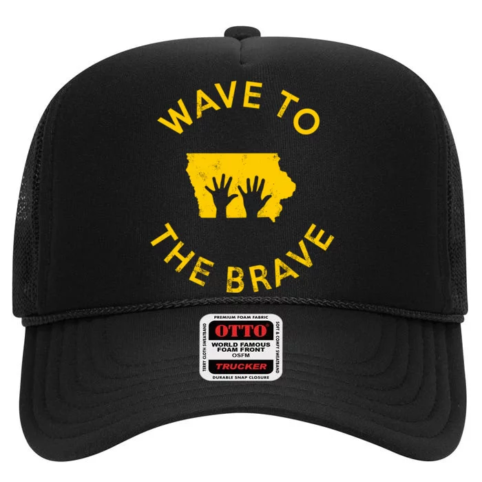 Iowa Wave To The Brave Football Childrens Hospital High Crown Mesh Trucker Hat