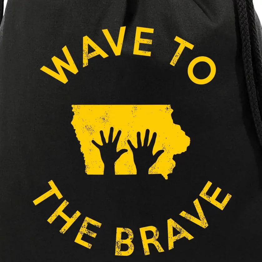 Iowa Wave To The Brave Football Childrens Hospital Drawstring Bag