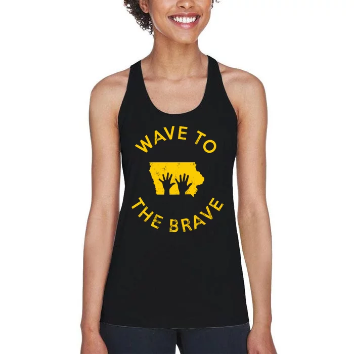 Iowa Wave To The Brave Football Childrens Hospital Women's Racerback Tank