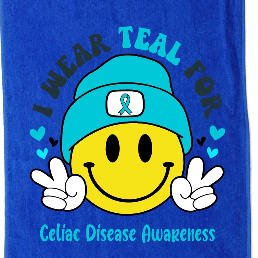 I Wear Teal For Celiac Disease Awareness Gift Platinum Collection Golf Towel