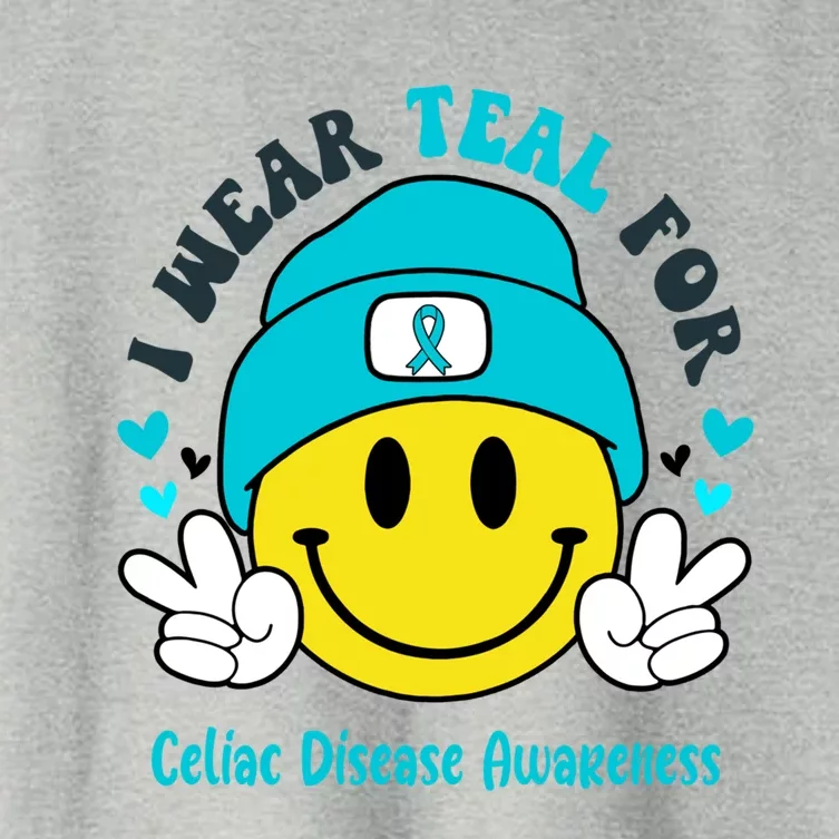 I Wear Teal For Celiac Disease Awareness Gift Women's Crop Top Tee