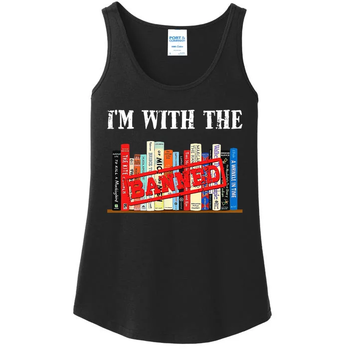 Im With The Banned Funny Book Readers I Read Banned Books Book Lovers Gift Ladies Essential Tank