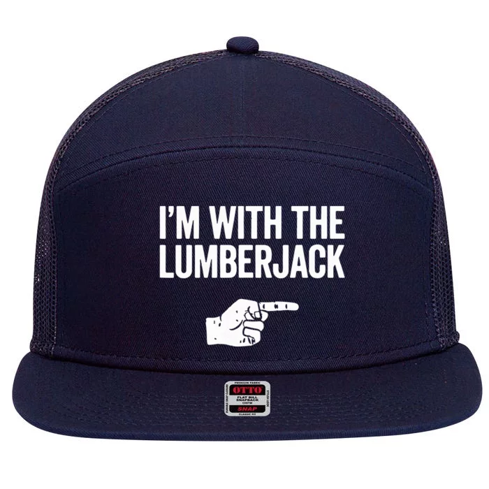 I'm With The Lumberjack Matching VNeck 7 Panel Mesh Trucker Snapback Hat