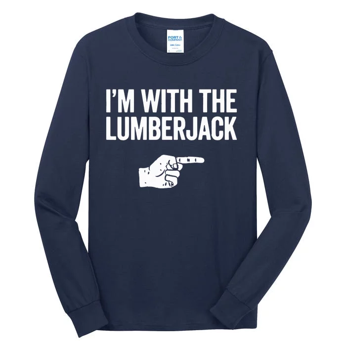 I'm With The Lumberjack Matching VNeck Tall Long Sleeve T-Shirt