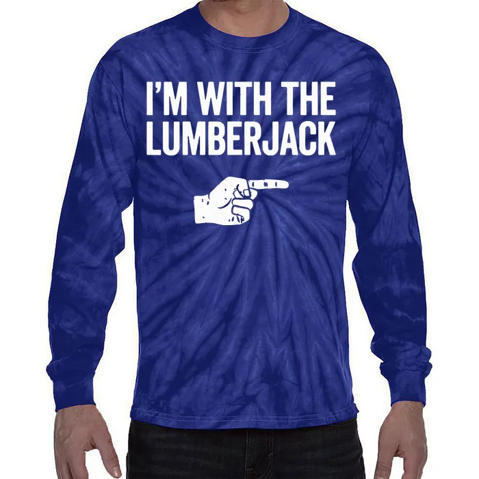 I'm With The Lumberjack Matching VNeck Tie-Dye Long Sleeve Shirt