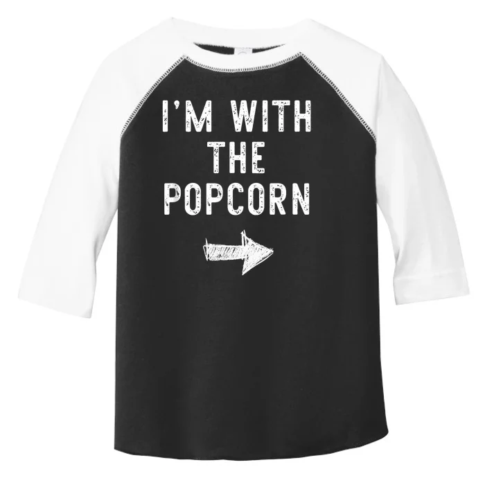 IM With The Popcorn Costume Halloween Matching Couple Toddler Fine Jersey T-Shirt