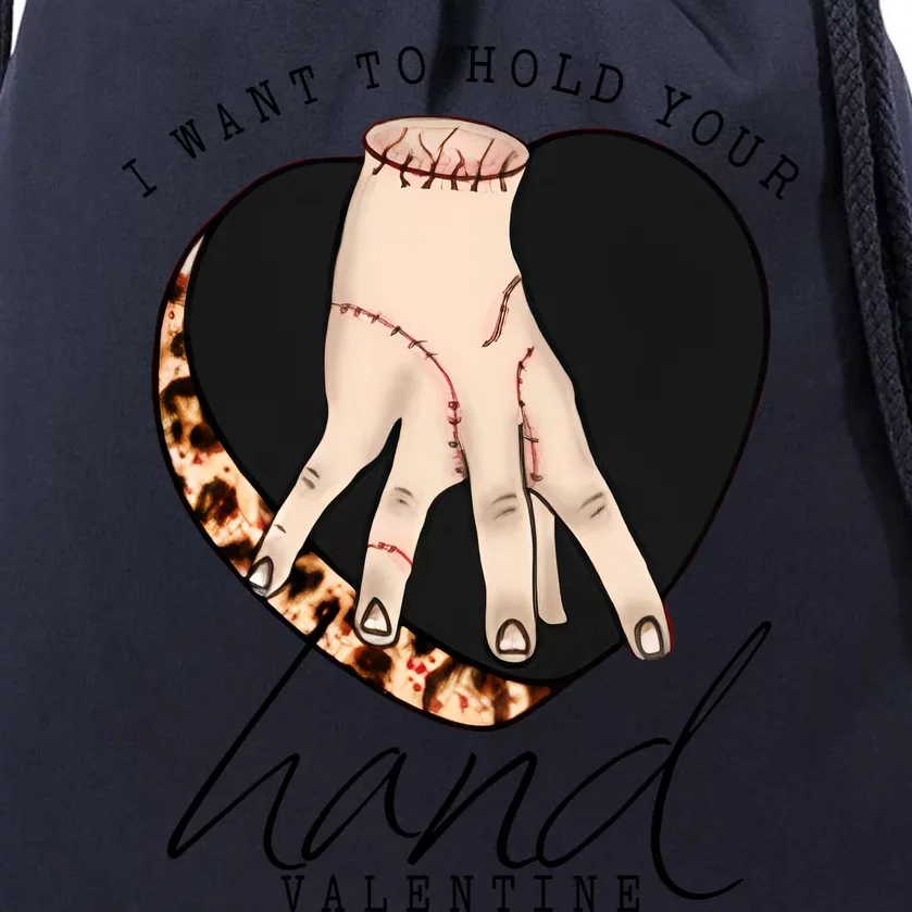 I Want To Hold Your Hand Valentine's Day Thing Hand Wesnesday Drawstring Bag