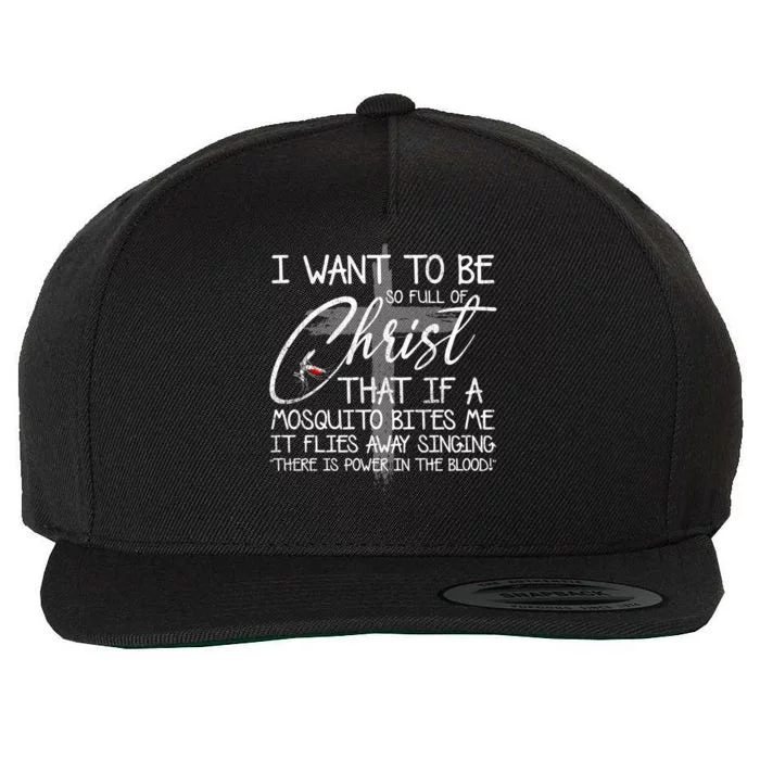 I Want To Be So Full Of Christ That If A Mosquito Bites Me Wool Snapback Cap