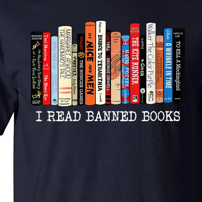 I'm With The Banned Funny Bookworm Shirt Banned Book Tall T-Shirt