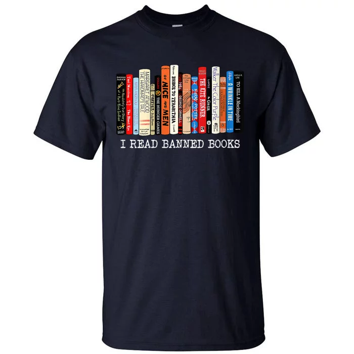 I'm With The Banned Funny Bookworm Shirt Banned Book Tall T-Shirt