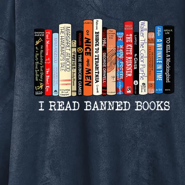 I'm With The Banned Funny Bookworm Shirt Banned Book Hooded Wearable Blanket