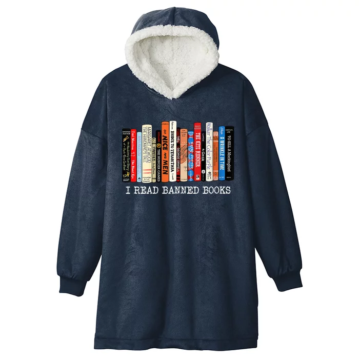 I'm With The Banned Funny Bookworm Shirt Banned Book Hooded Wearable Blanket