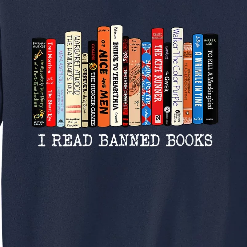 I'm With The Banned Funny Bookworm Shirt Banned Book Tall Sweatshirt