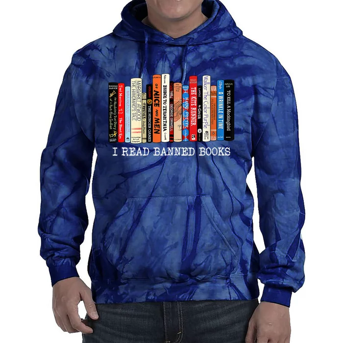 I'm With The Banned Funny Bookworm Shirt Banned Book Tie Dye Hoodie