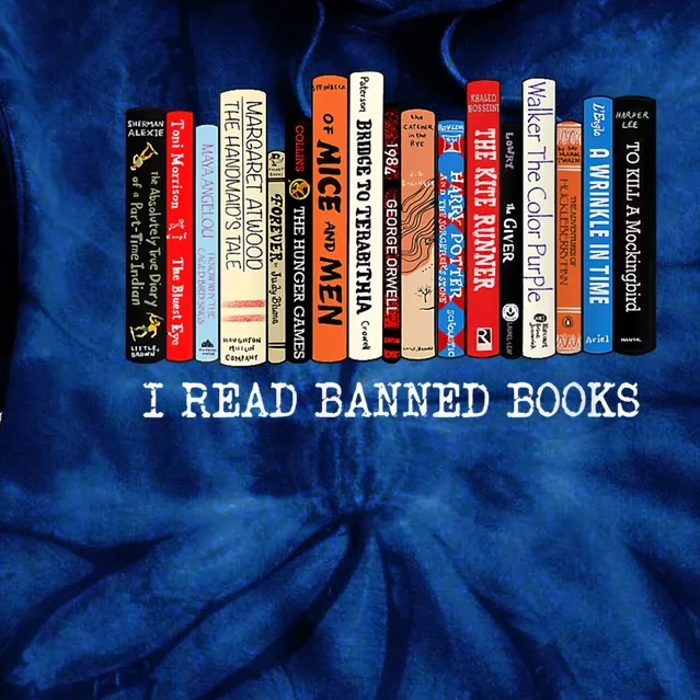 I'm With The Banned Funny Bookworm Shirt Banned Book Tie Dye Hoodie