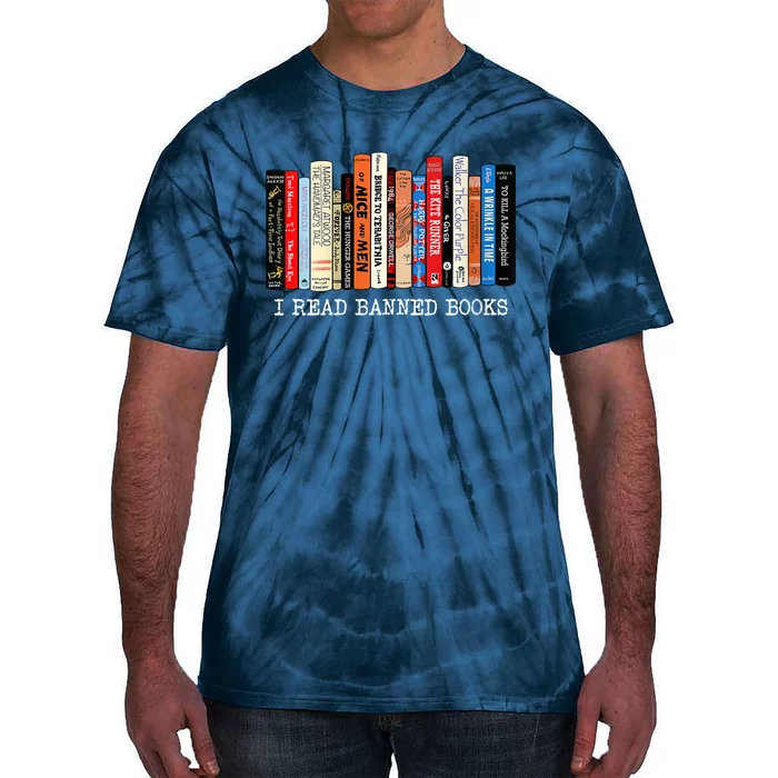 I'm With The Banned Funny Bookworm Shirt Banned Book Tie-Dye T-Shirt