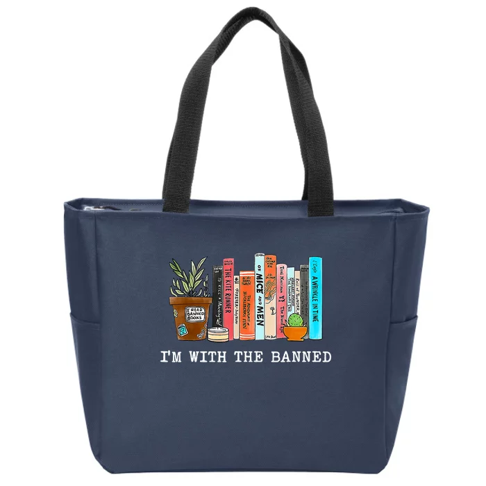 I'm With The Banned Books I Read Banned Books Lovers Zip Tote Bag