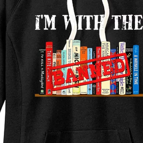 I'm With The Banned Funny Book Readers I Read Banned Books Women's Fleece Hoodie