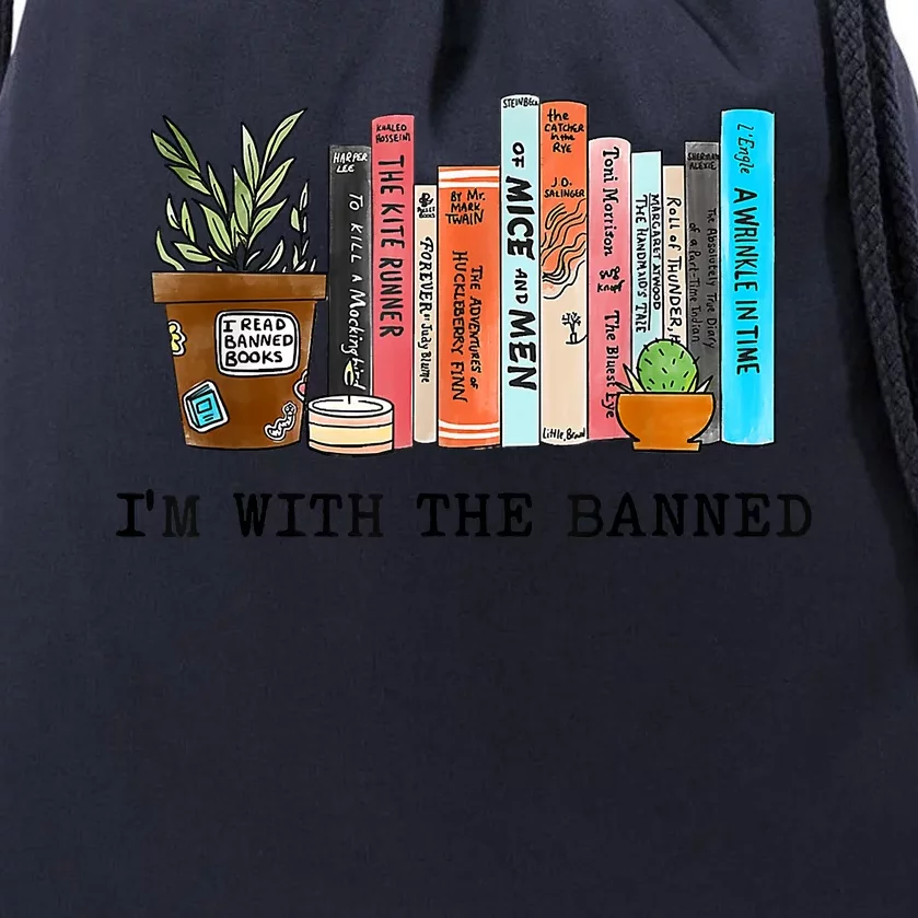 Im With The Banned Books I Read Banned Books Lovers Drawstring Bag