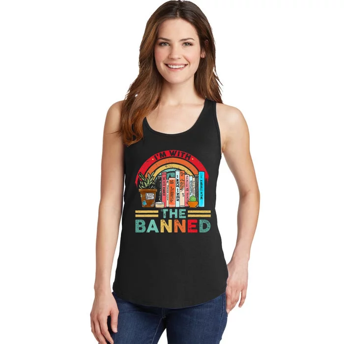 Im With The Banned Books I Read Banned Reader Books Lover Ladies Essential Tank