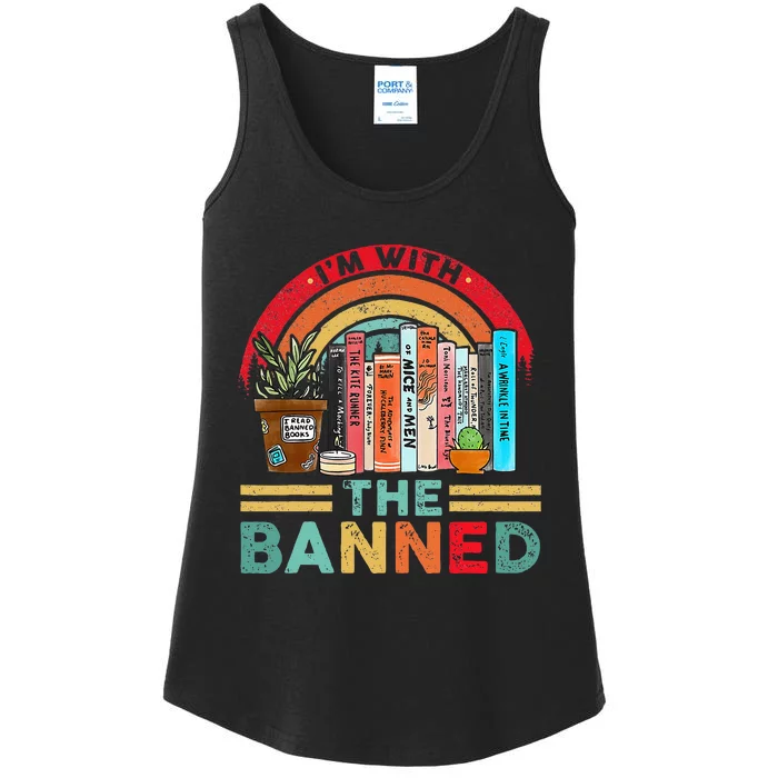 Im With The Banned Books I Read Banned Reader Books Lover Ladies Essential Tank