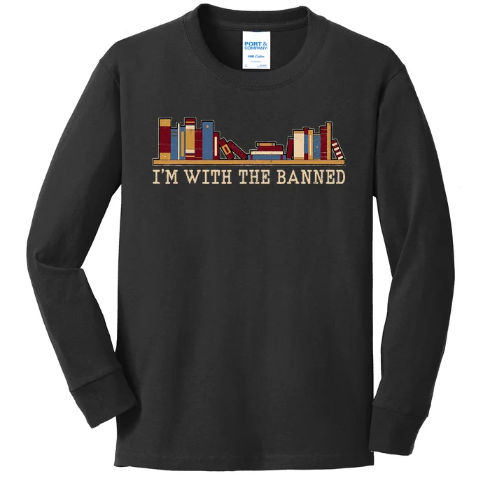 Im With The Banned Books Kids Long Sleeve Shirt