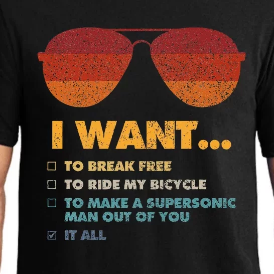 I Want To Ride My Bicycle I Aviator Sunglasses Pajama Set