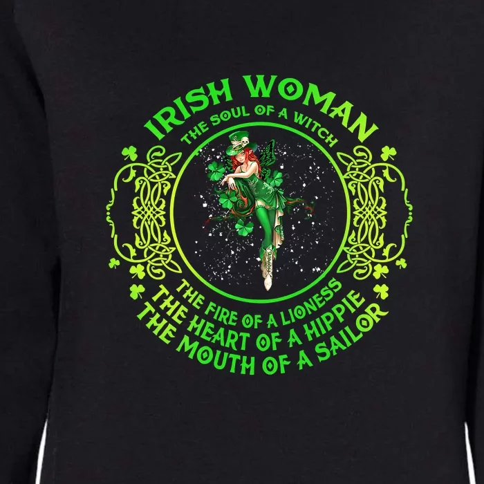 IRISH WOMAN The Soul Of A Witch Shamrock St Patrick's Day Womens California Wash Sweatshirt