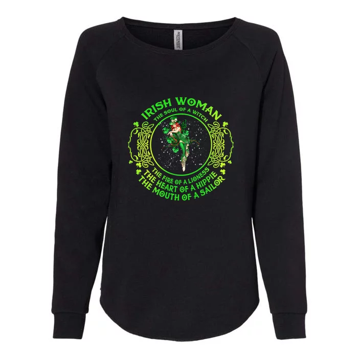 IRISH WOMAN The Soul Of A Witch Shamrock St Patrick's Day Womens California Wash Sweatshirt