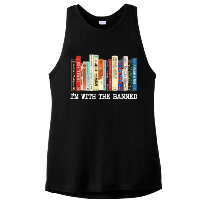 Im With The Banned Banned Books Reading Books Ladies Tri-Blend Wicking Tank