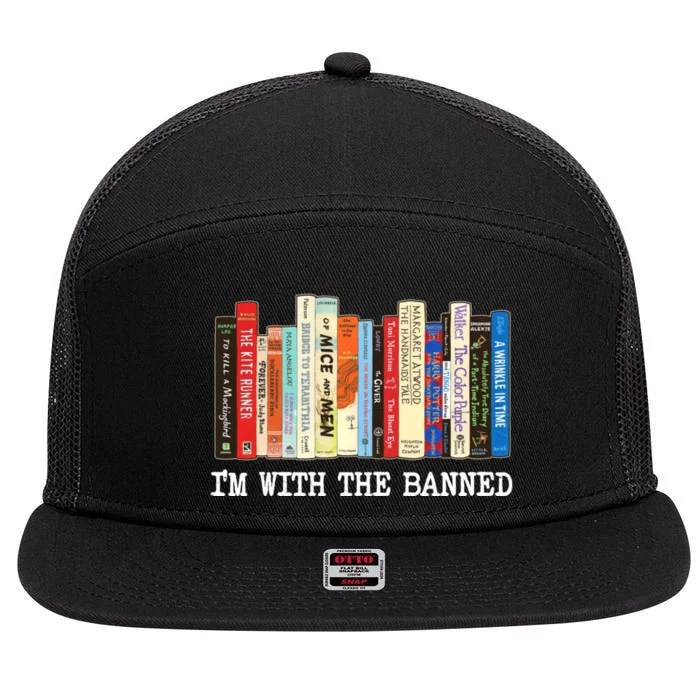 Im With The Banned Banned Books Reading Books 7 Panel Mesh Trucker Snapback Hat