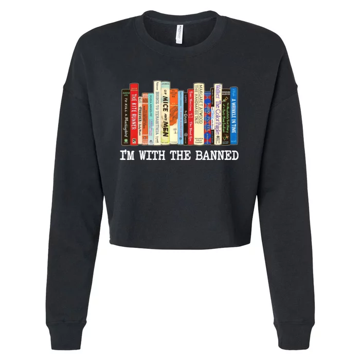 Im With The Banned Banned Books Reading Books Cropped Pullover Crew