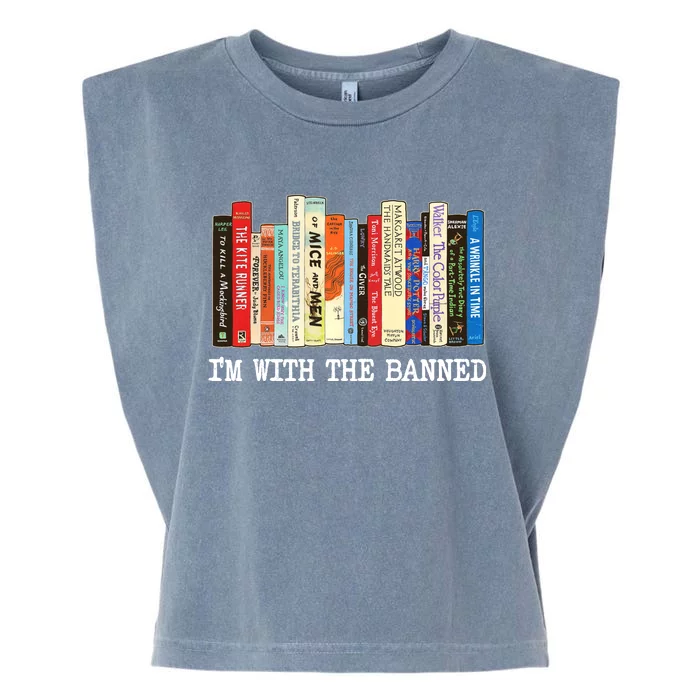 Im With The Banned Banned Books Reading Books Garment-Dyed Women's Muscle Tee