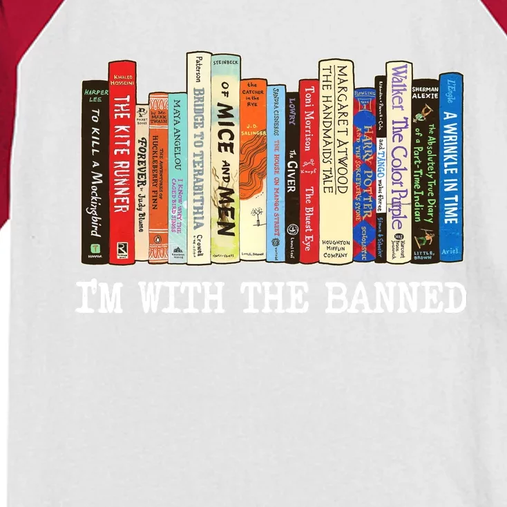 Im With The Banned Banned Books Reading Books Kids Colorblock Raglan Jersey