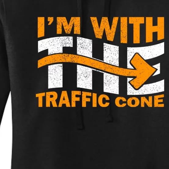 IM With The Traffic Cone Costume Funny Halloween Couple Women's Pullover Hoodie