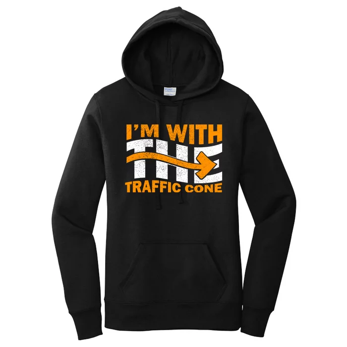 IM With The Traffic Cone Costume Funny Halloween Couple Women's Pullover Hoodie