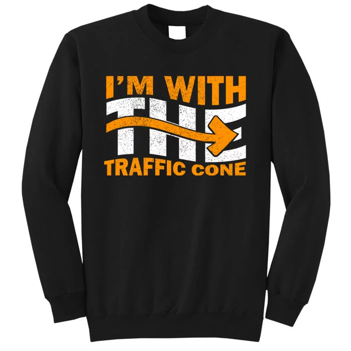 IM With The Traffic Cone Costume Funny Halloween Couple Tall Sweatshirt