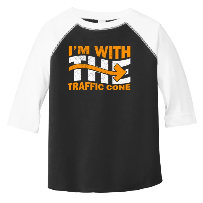 IM With The Traffic Cone Costume Funny Halloween Couple Toddler Fine Jersey T-Shirt