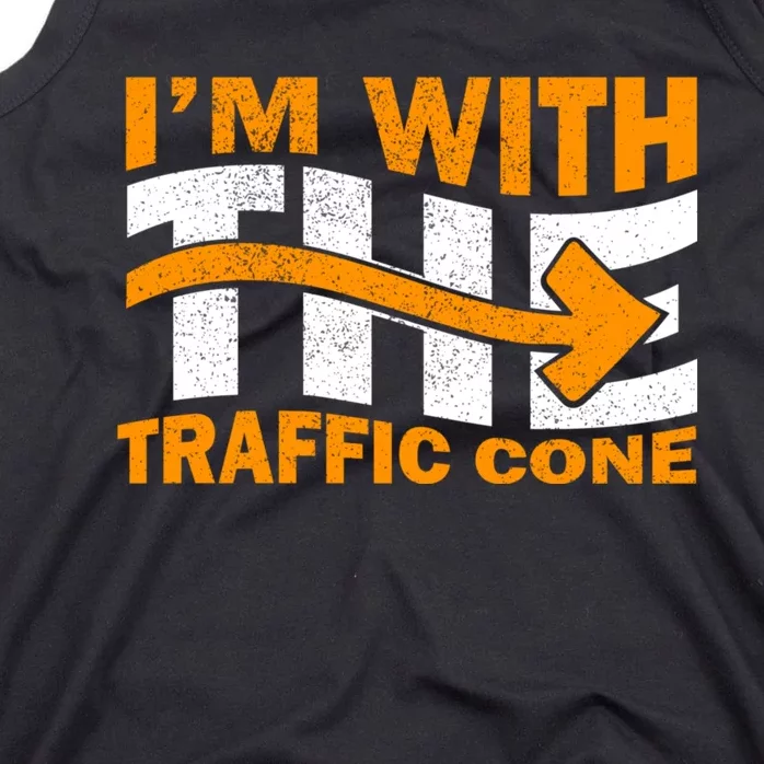 IM With The Traffic Cone Costume Funny Halloween Couple Tank Top