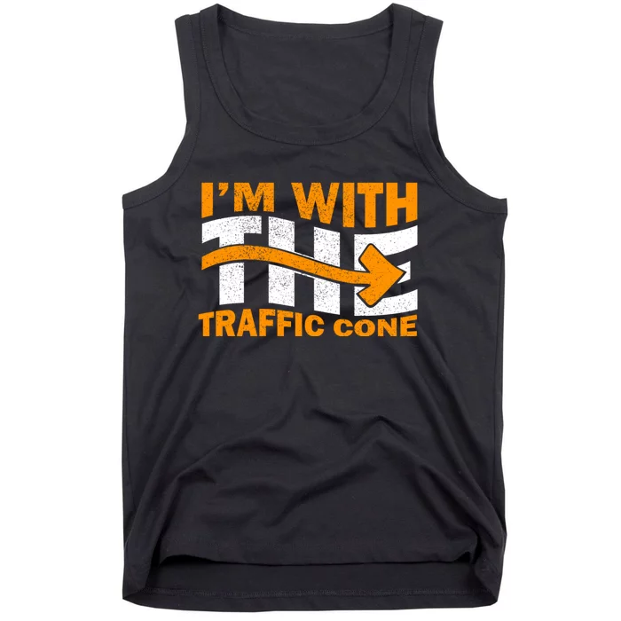 IM With The Traffic Cone Costume Funny Halloween Couple Tank Top